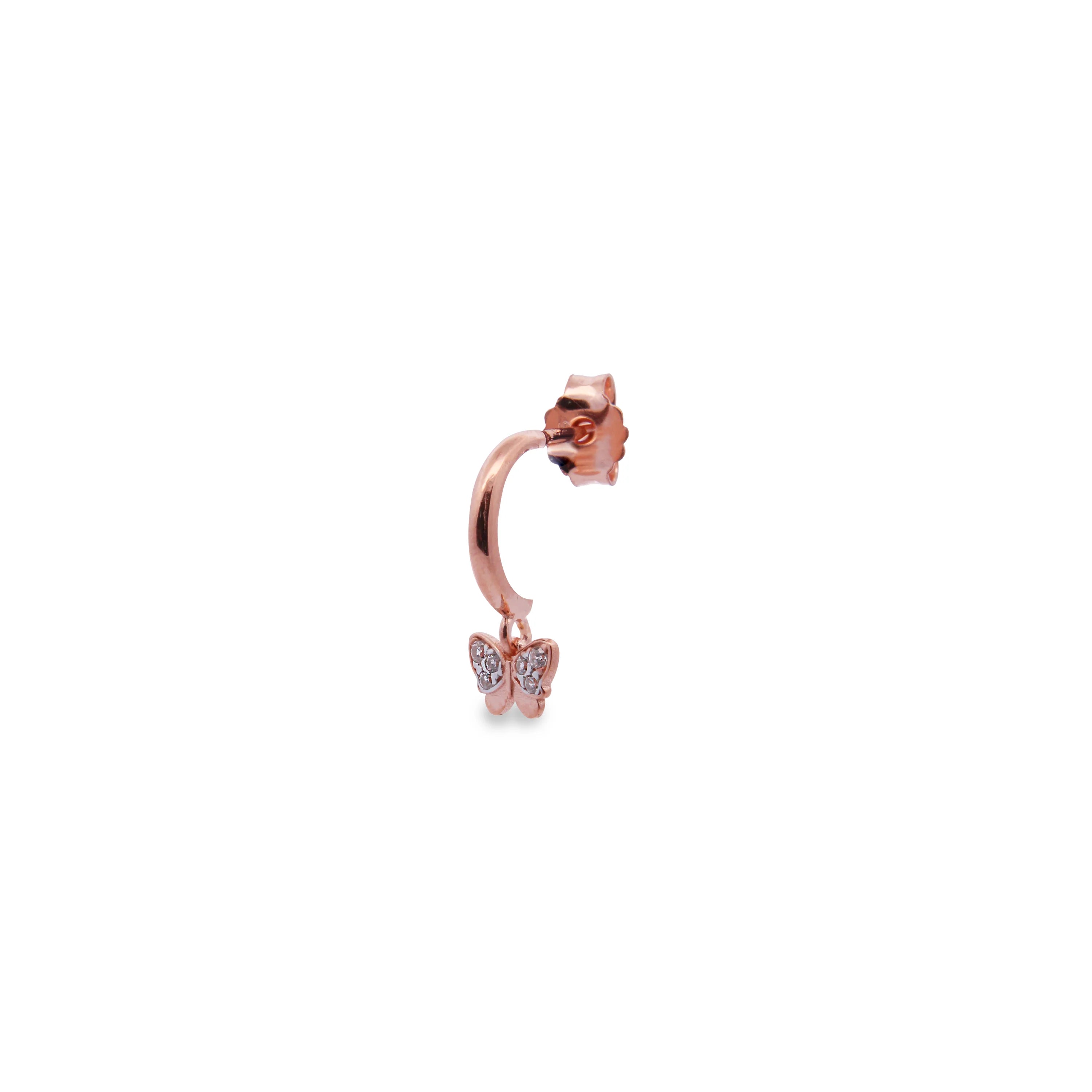 Mono-orecchini Mini Hoop Farfalla - Fly&Shine
