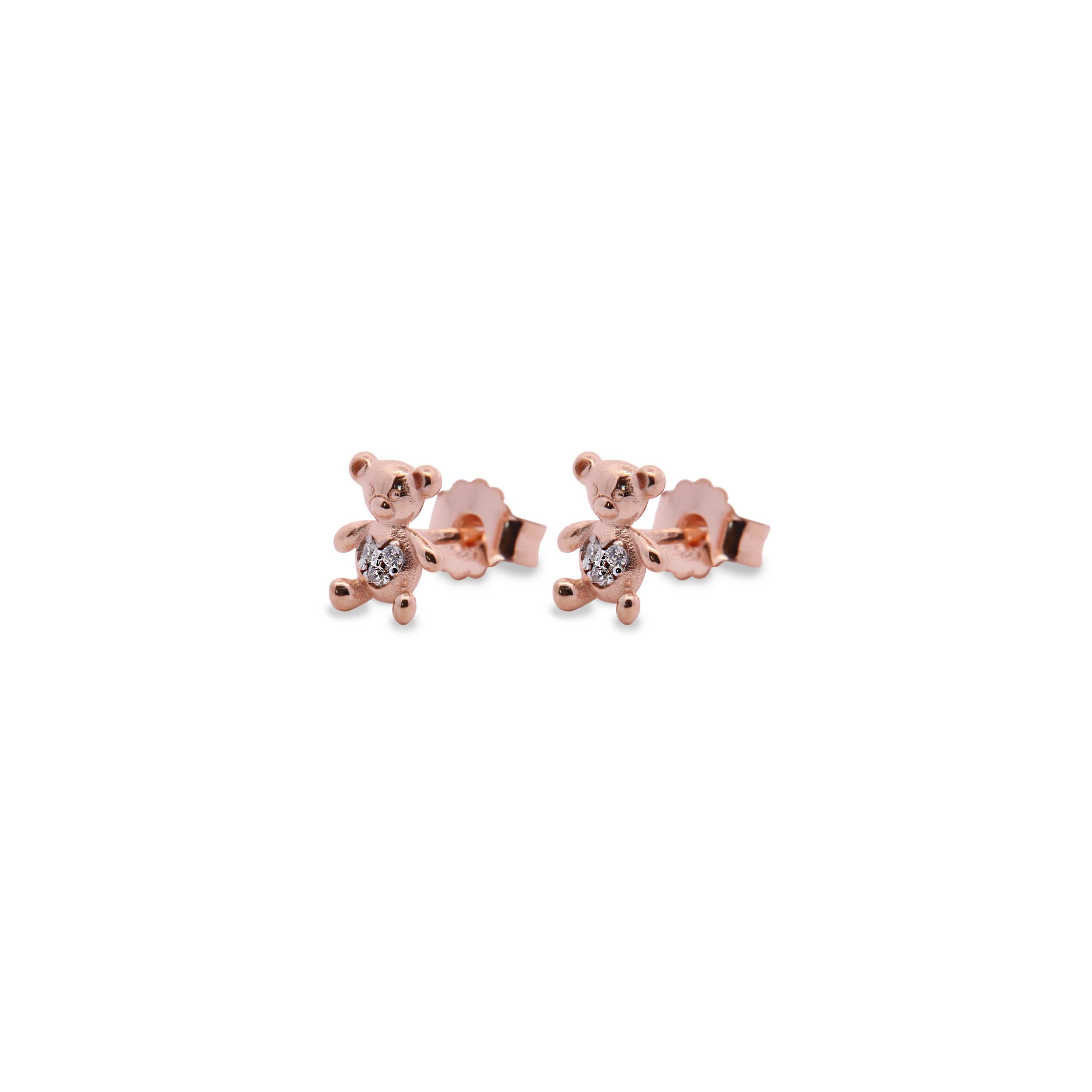 Orecchini Lobo Micro Zirconi Orso - Teddy Fancy