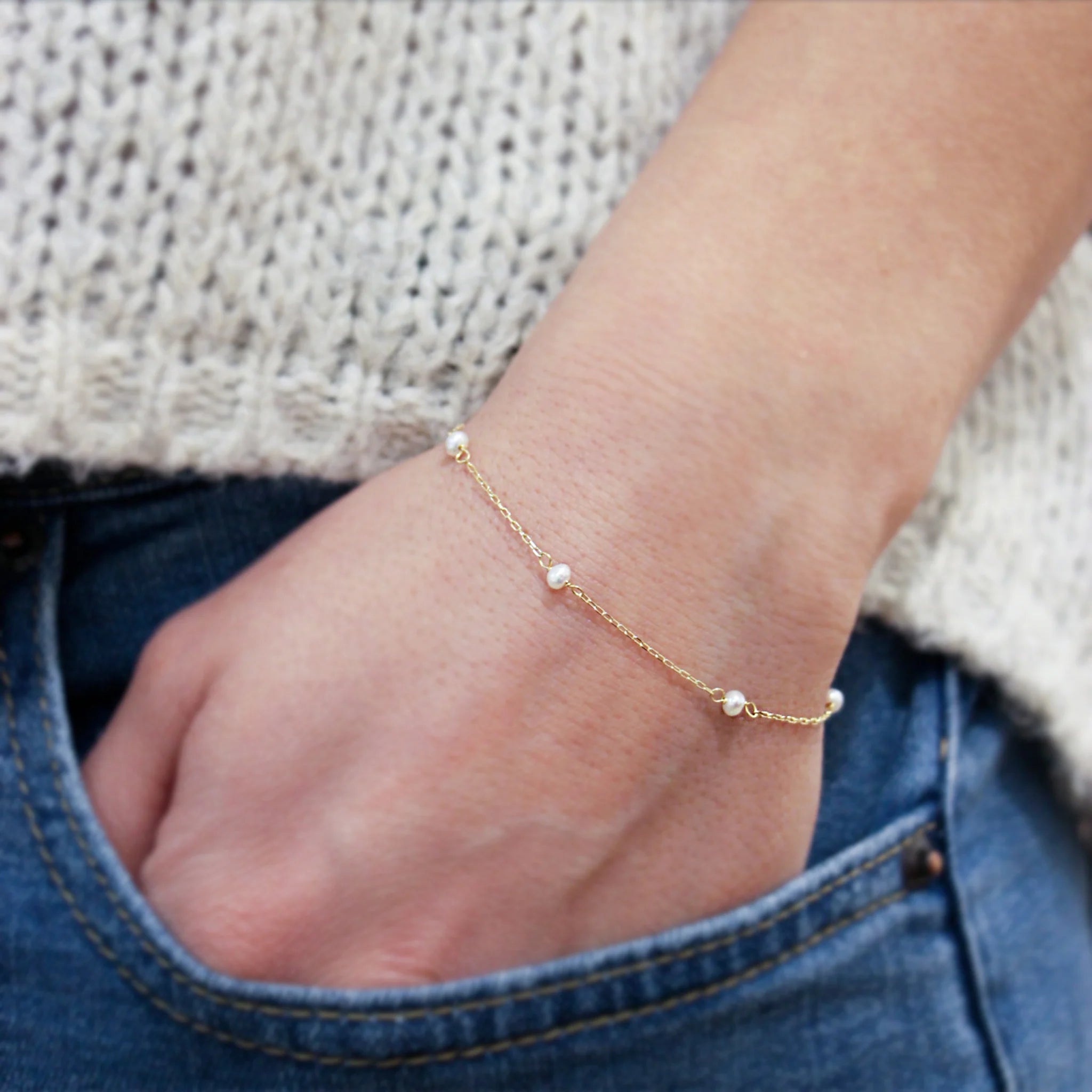 Bracciale Con Mini Perle - Oro 18kt