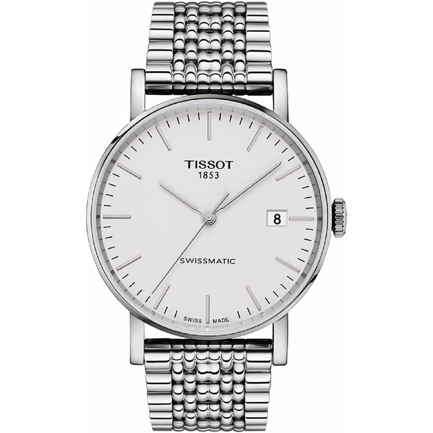 Orologio Tissot T-Classic Everytime T1094071103100 Automatico Acciaio Quandrante Bianco Cinturino Acciaio
