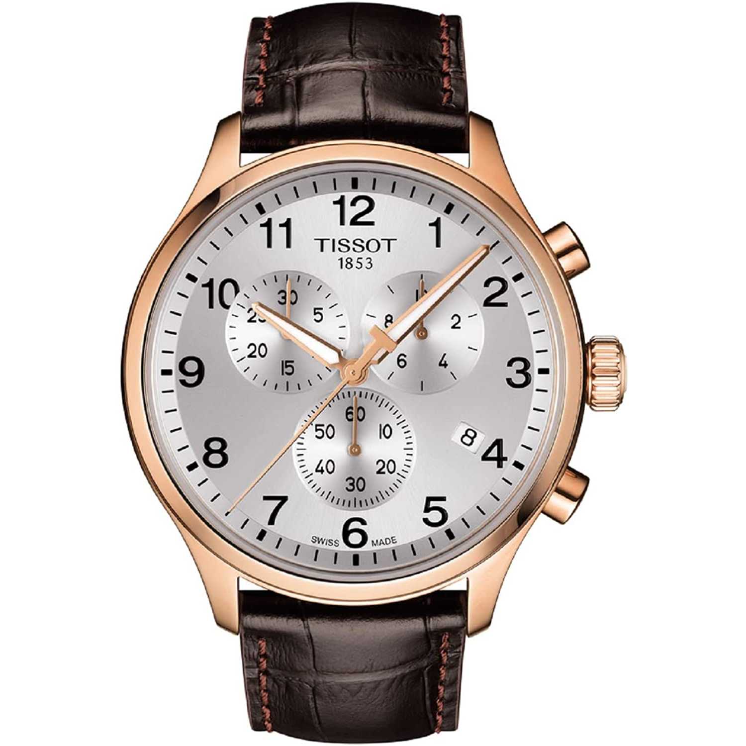 Orologio Tissot Classic Chrono T1166173603700 Al quarzo (batteria) Acciaio Quandrante Bianco Cinturino Pelle
