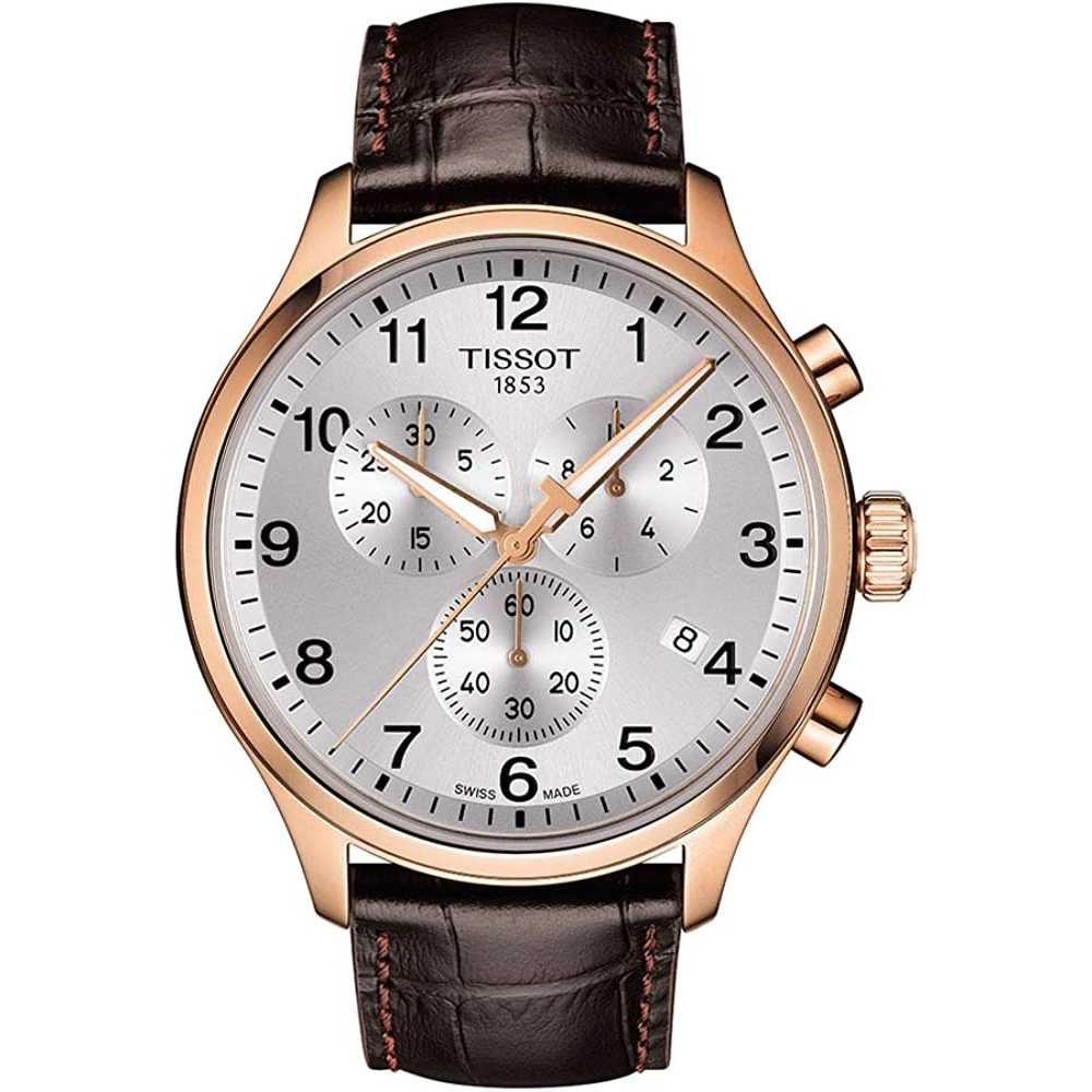 Orologio Tissot Classic Chrono T1166173603700 Al quarzo (batteria) Acciaio Quandrante Bianco Cinturino Pelle