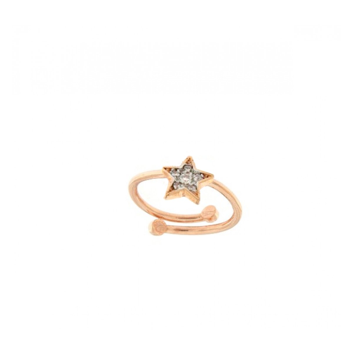 Anello Aperto Stella - Zirconi Bianchi