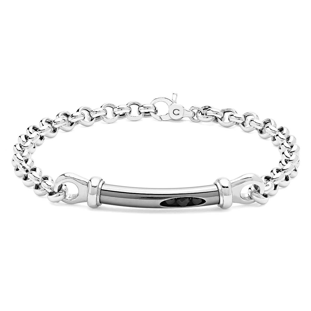 Bracciale in argento 925 lucido e brunito