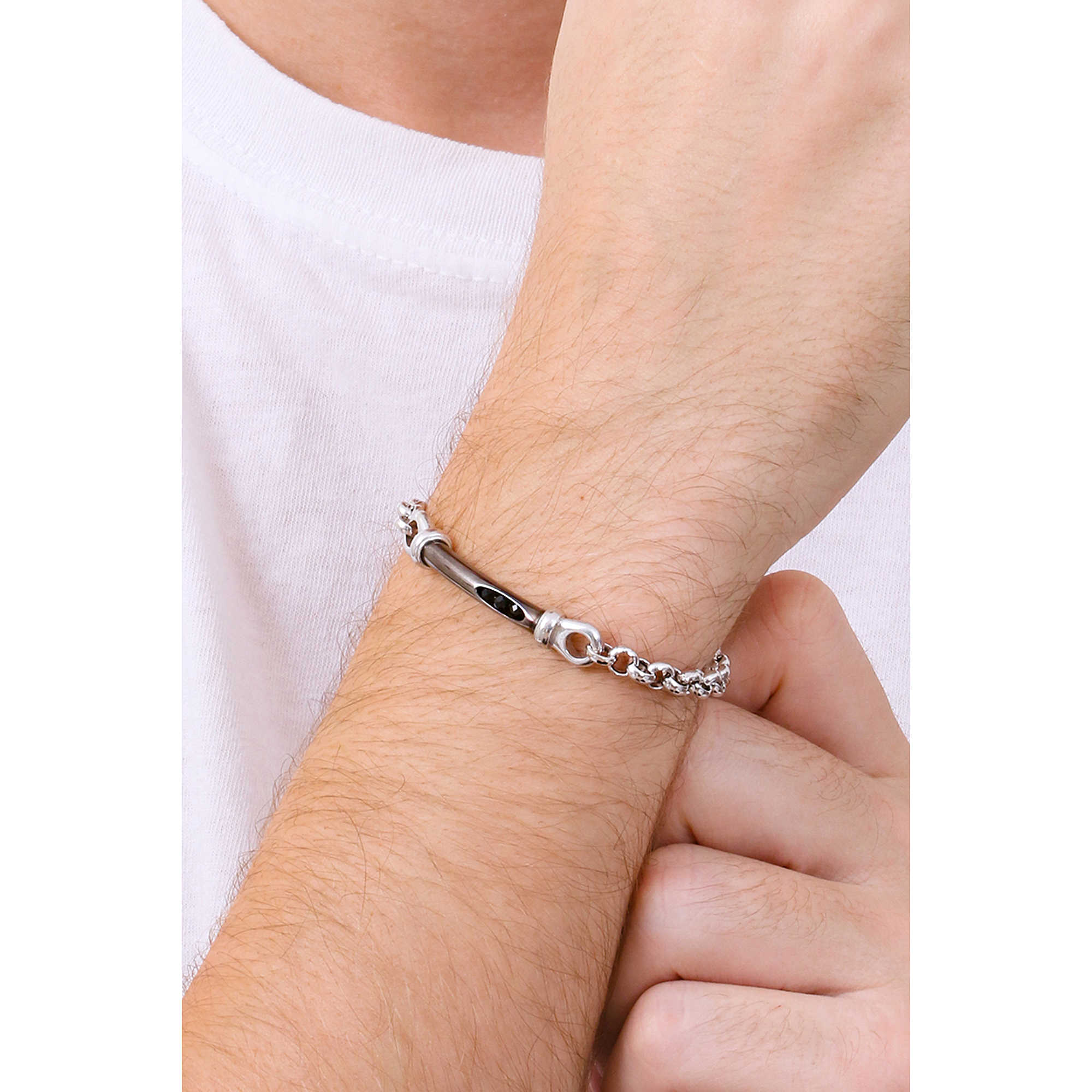 Bracciale in argento 925 lucido e brunito