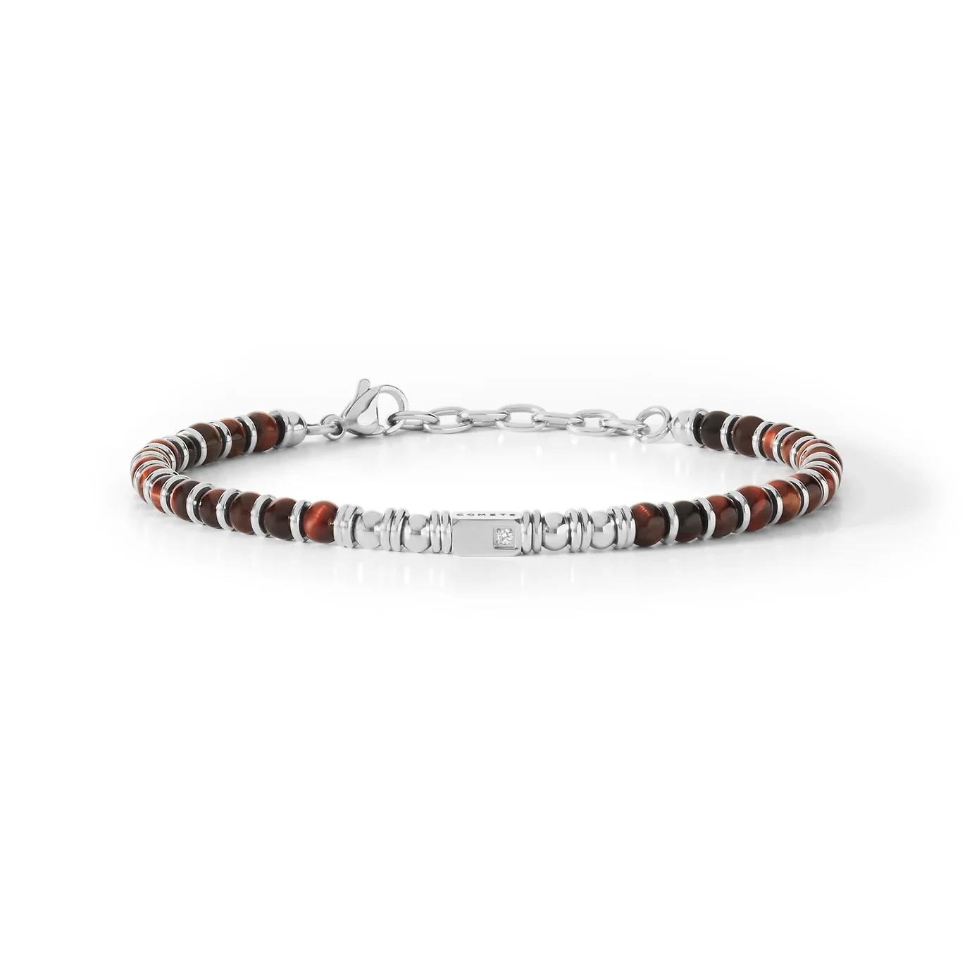 Bracciale in acciaio e occhio di tigre