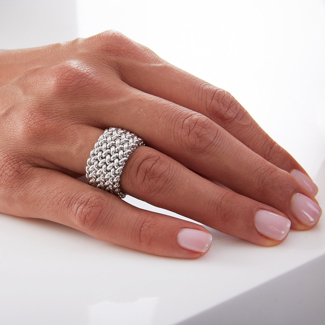 Anello in argento bianco Chicco