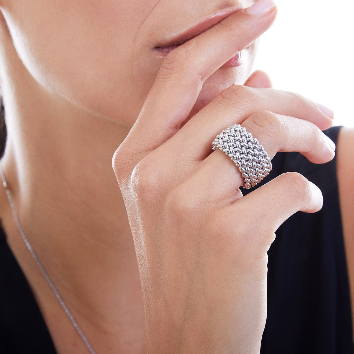 Anello in argento bianco Chicco