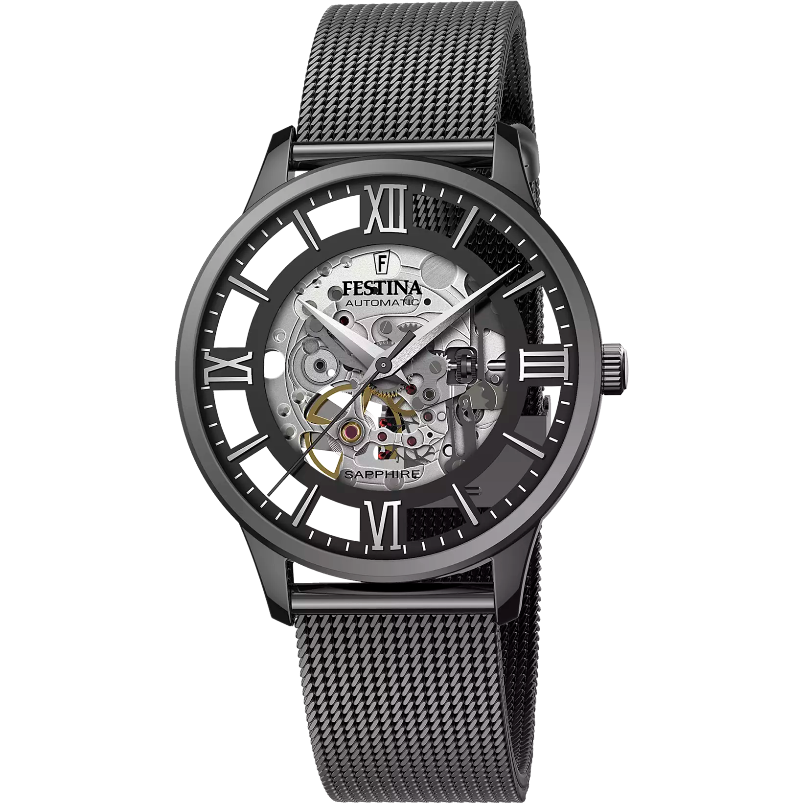 Orologio Festina Automatico F20535/1 Nero Cinturino in Acciaio, Uomo