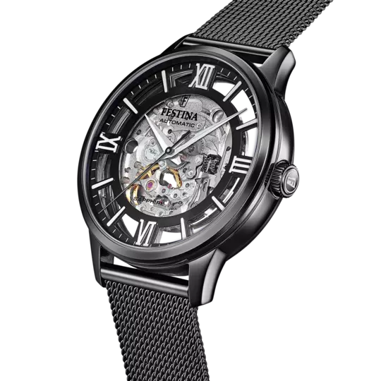 Orologio Festina Automatico F20535/1 Nero Cinturino in Acciaio, Uomo