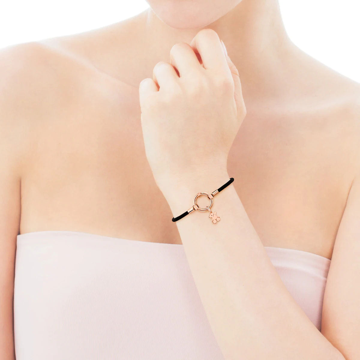 Braccialetto Hold in argento e acciaio vermeil rosa