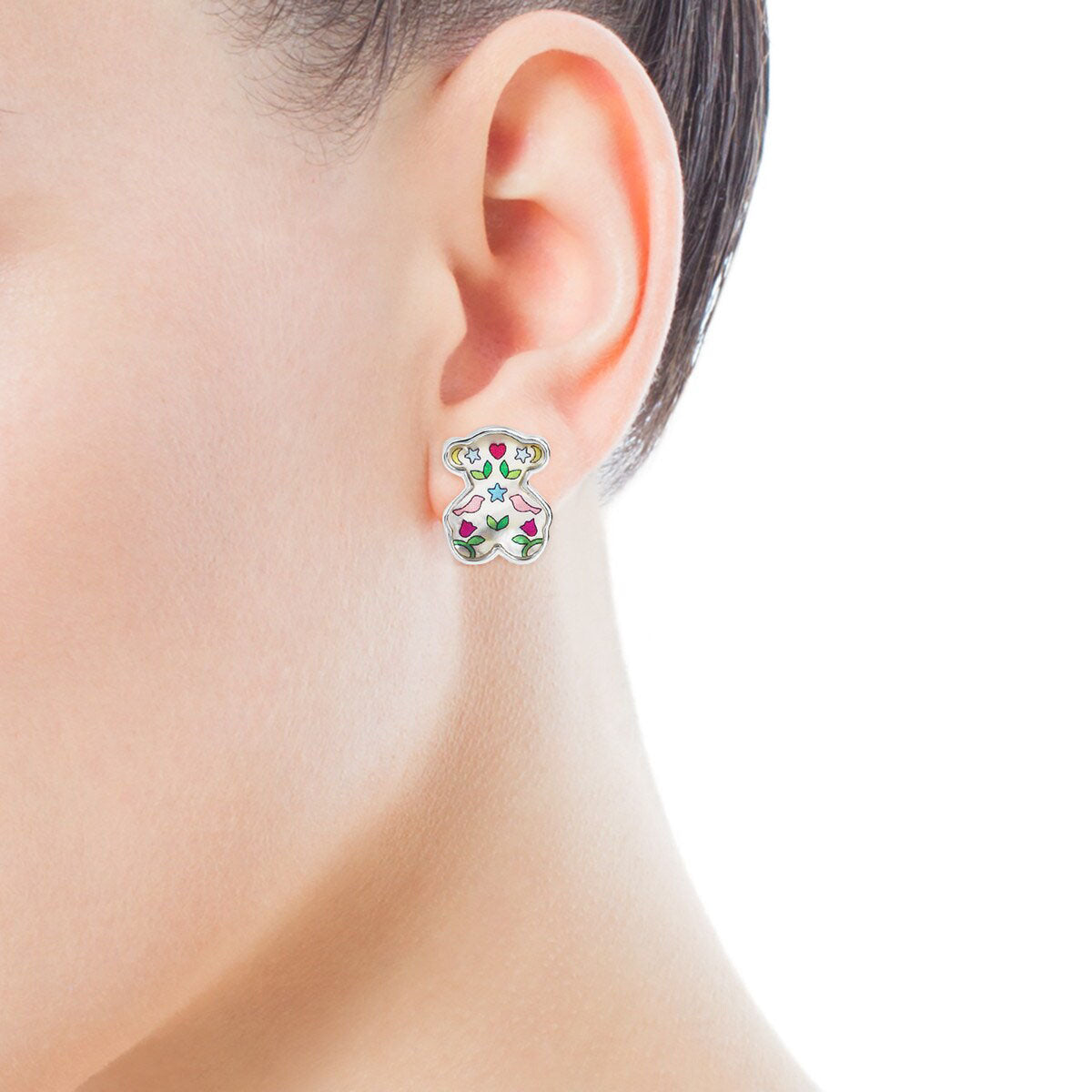 Orecchini Motif Power in argento con madreperla