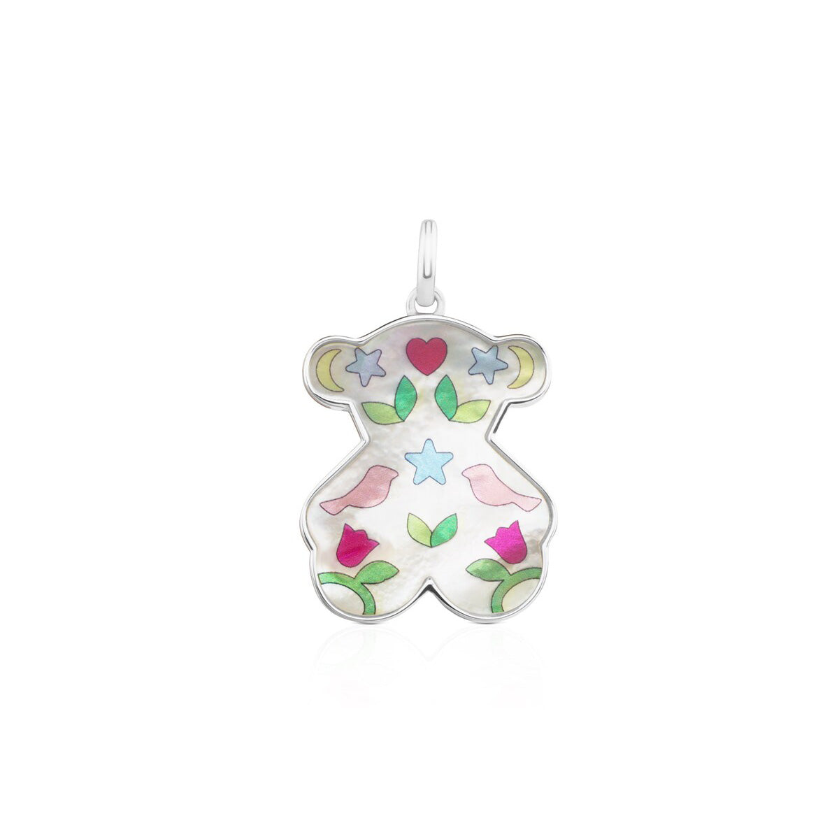 Pendente Motif Power grande in argento con madreperla