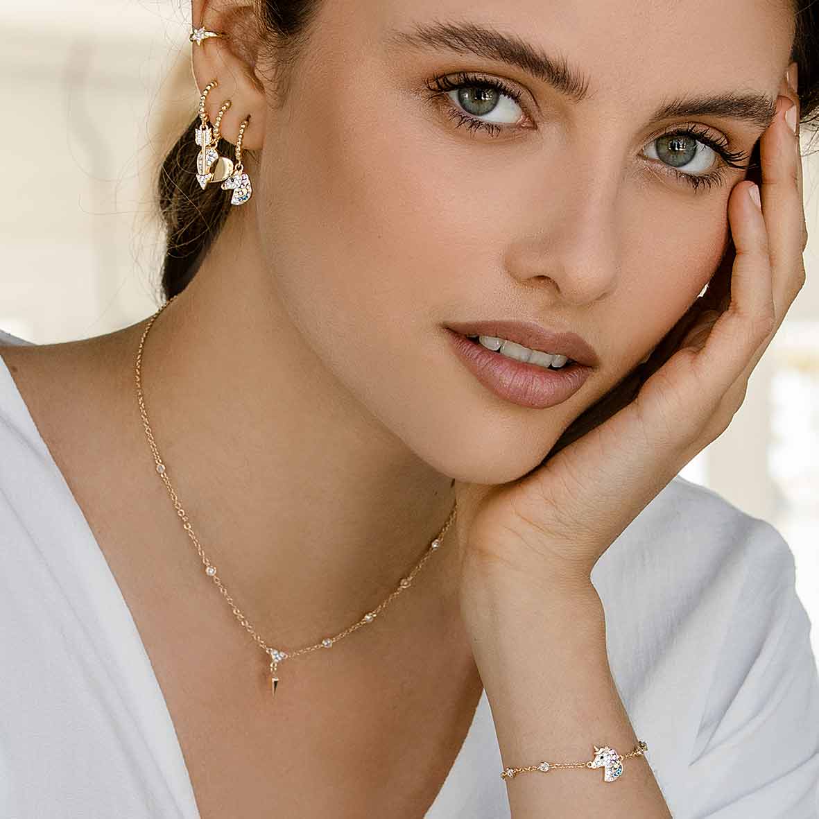 Bracciale Castoni Unicorno Zirconi