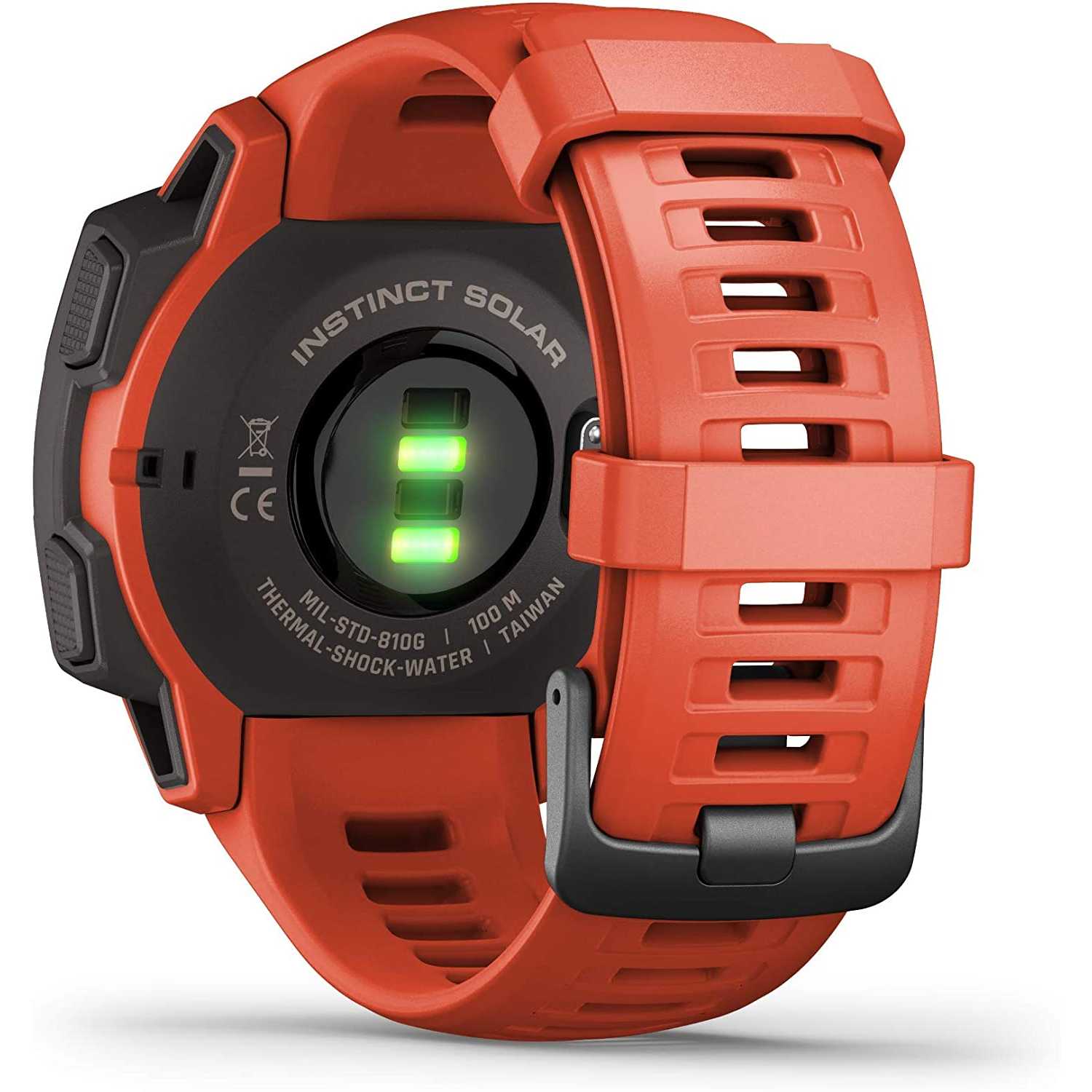 Garmin Instinct Solar, Flame Red - Smartwatch Gps Ultra-Resistente con Ricarica Solare, Cardio, Pulseox, App Multisport, Rosso Rosso Instinct Solar