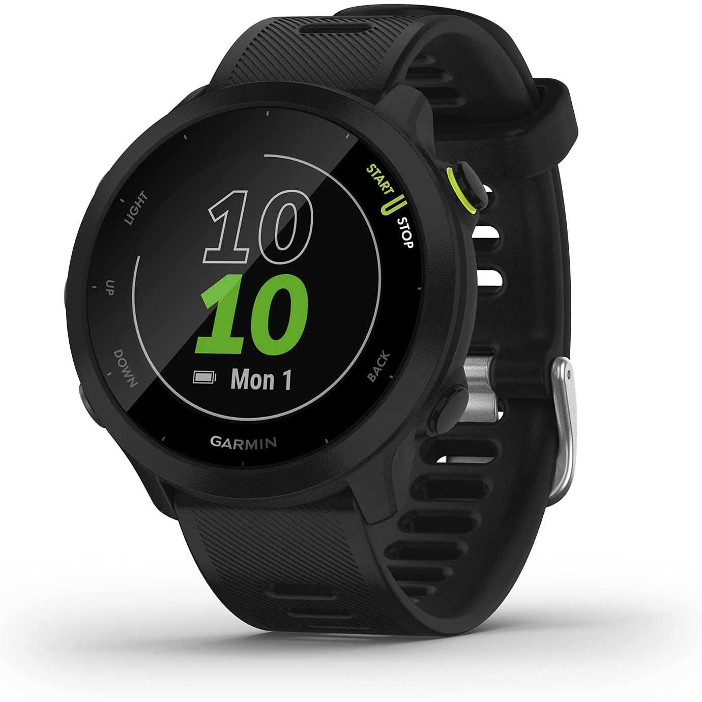 Garmin Forerunner 55 - Smartwatch running con GPS, Cardio, Piani di allenamento inclusi, VO2max, Allenamenti personalizzati, Garmin Connect IQ, Nero, Diametro schermo 26,3 mm (1,04″) Nero Single