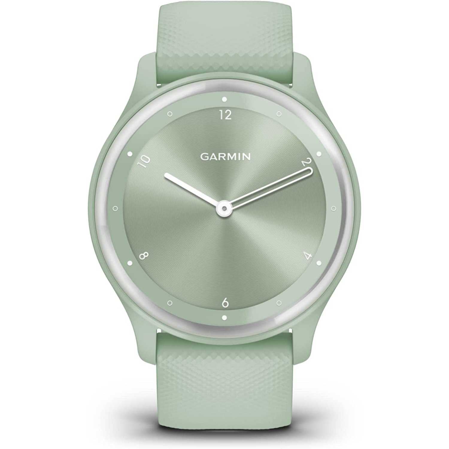 Garmin vívomove Sport, Smartwatch ibrido, Cassa 40mm, Touchscreen OLED e Lancette, Cardio, SpO2, GPS connesso, Monitoraggio 24/7, Notifiche, Calendario, SMS emergenza (Agave Mint)