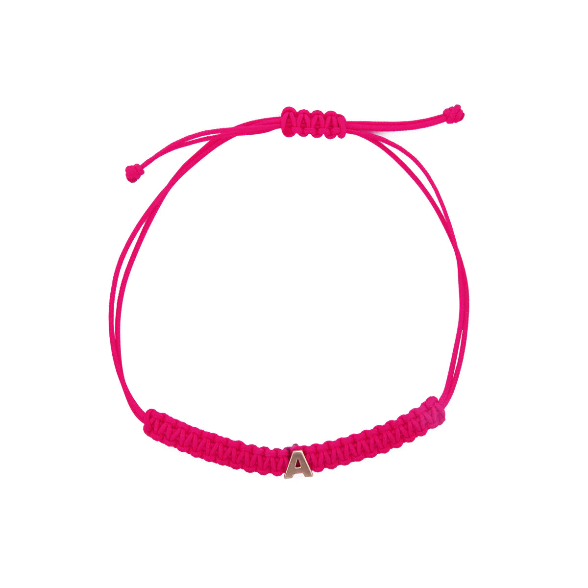 Bracciale Tessuto Rosa Con Lettera - Oro 18kt