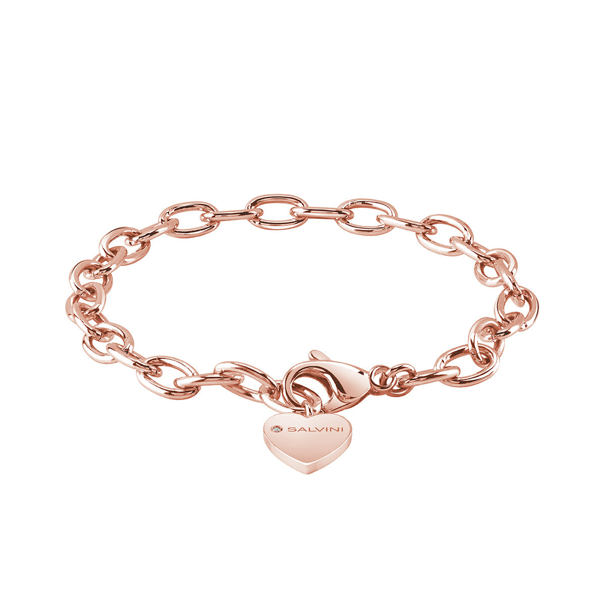 Bracciale in argento rosa con diamante