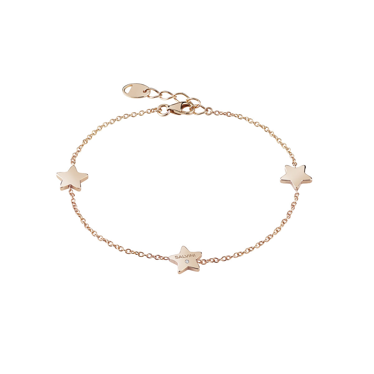 Bracciale in oro rosa 9 KT con diamante