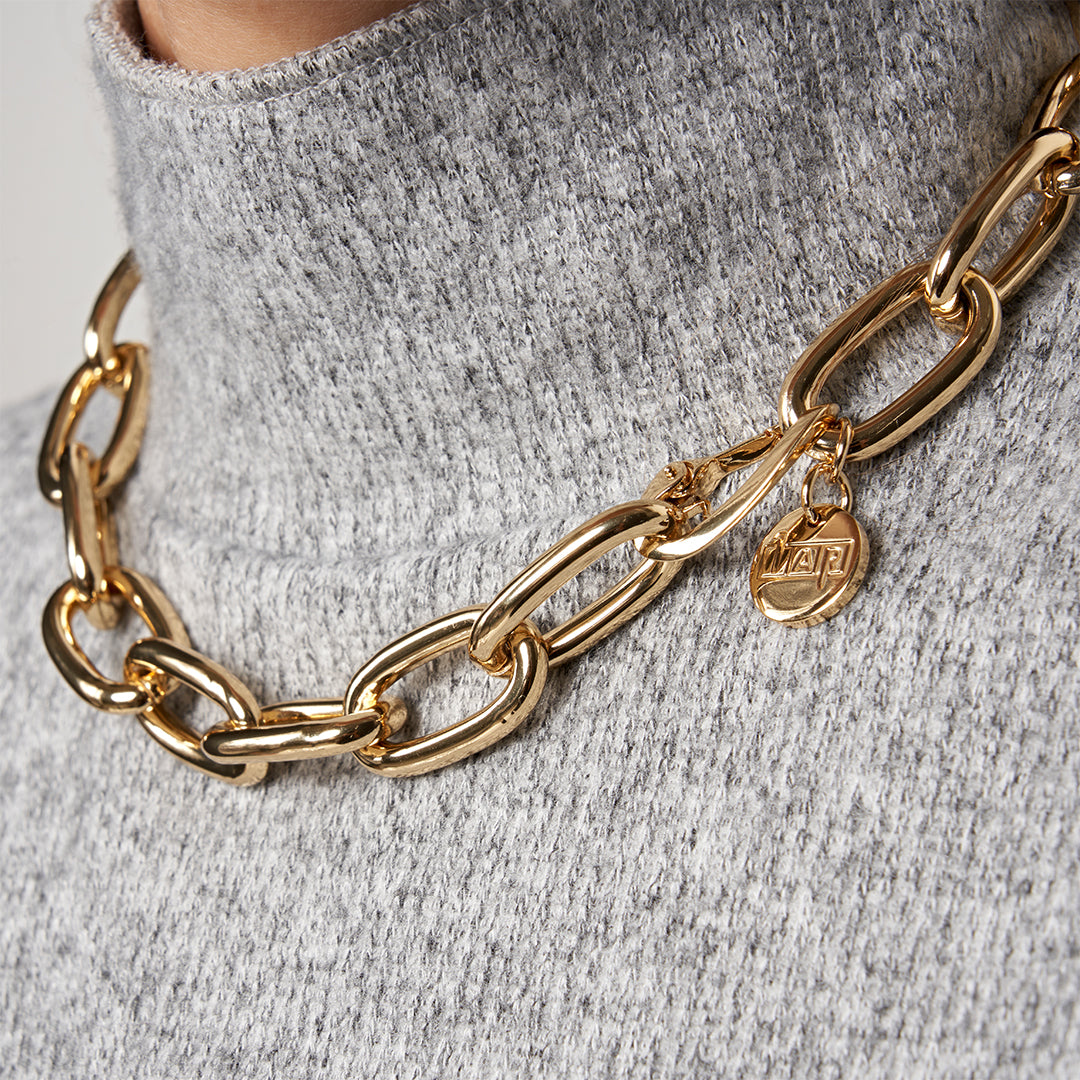 Collana con catena forzatina in bronzo dorato