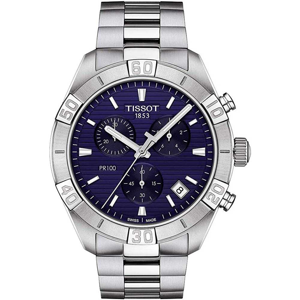 Tissot orologio PR 100 Sport Gent Chronograph 44mm blu quarzo acciaio T101.617.11.041.00
